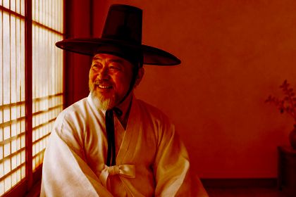Color Burn with #e8743b on the hanbok-portrait photo