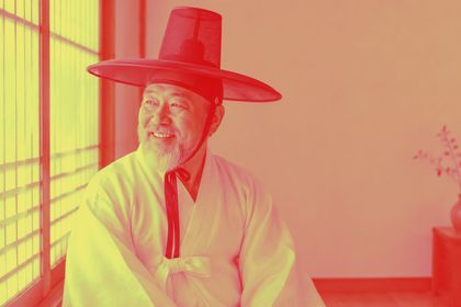 Pin Light with #e8743b on the hanbok-portrait photo
