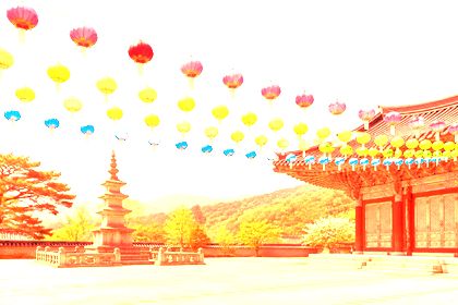 Color Dodge with #e8743b on the lotus-lanterns photo