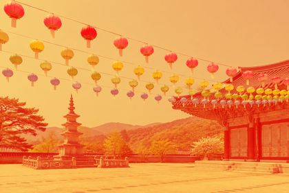 Hard Light with #e8743b on the lotus-lanterns photo