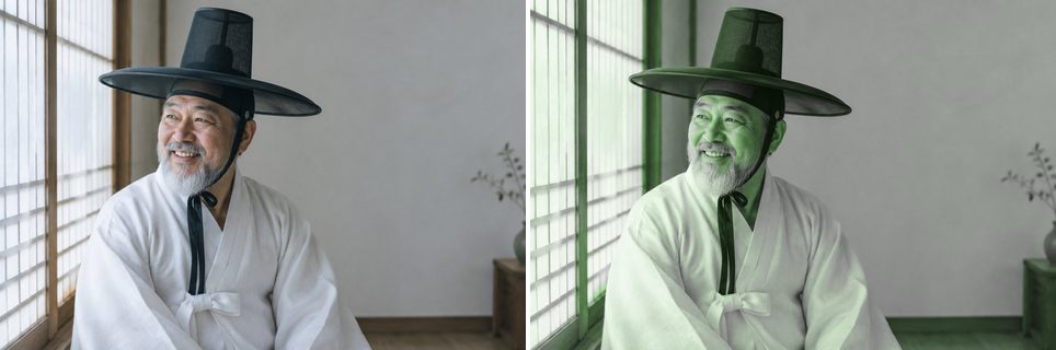 Before/after preview of Hue