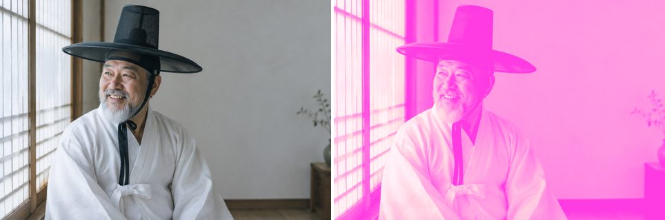 Before/after preview of Lighten