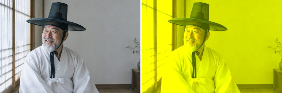 Before/after preview of Linear Light