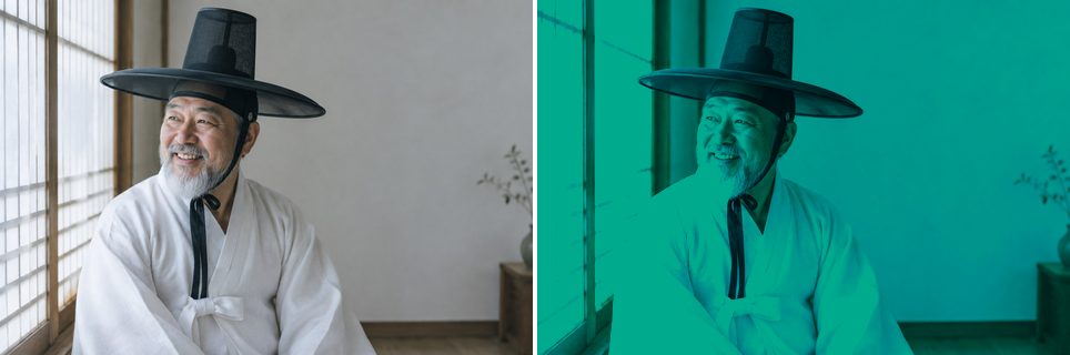 Before/after preview of Pin Light
