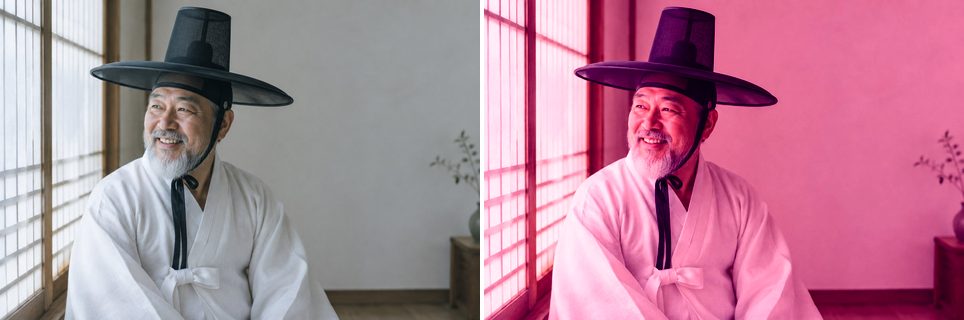 Before/after preview of Vivid Light