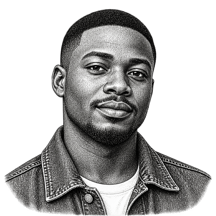 Pencil portrait of Kwame Boateng